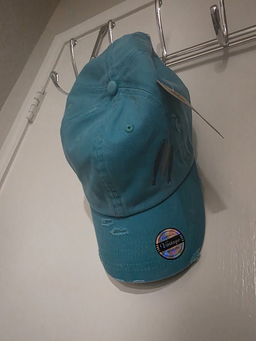 Choosen Series Turquoise Distressed Vintage-Style Baseball Cap